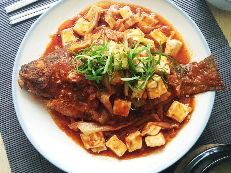 韩式泡菜豆腐烧鱼