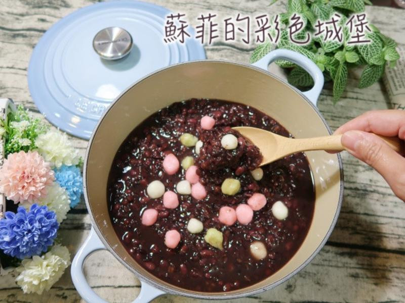 紫米红豆汤圆粥