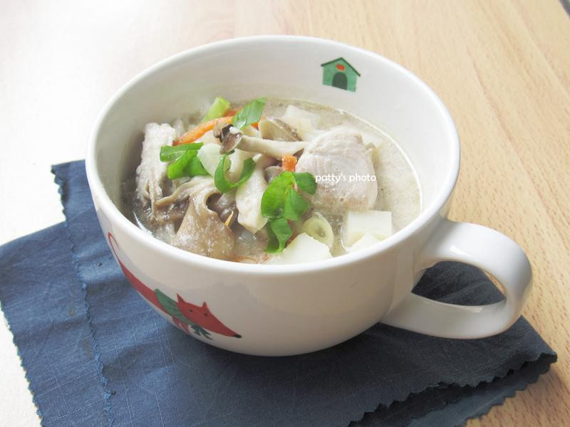 双菇味噌豆奶汤