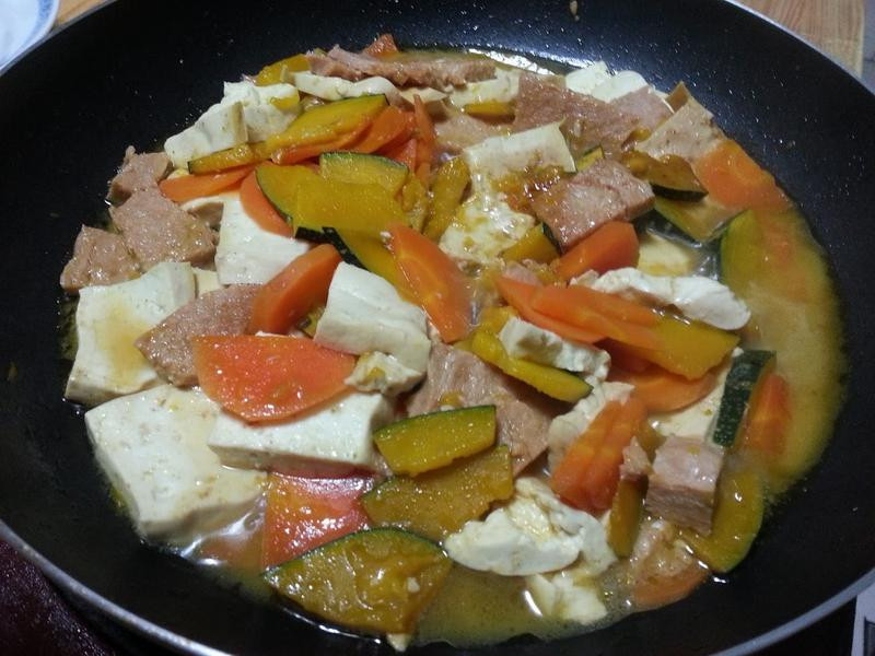 南瓜火腿炖豆腐