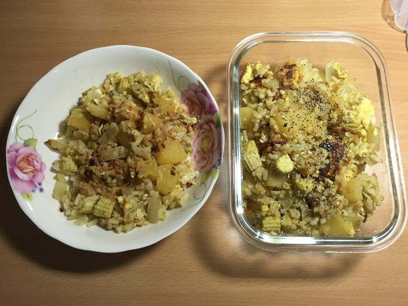 电锅版肉桂苹果蛋炒饭