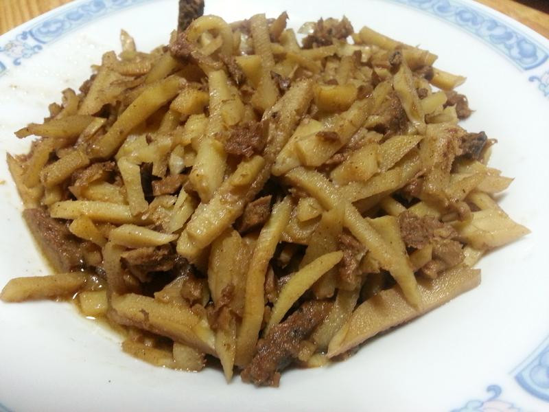 香菇素肉炒笋丝