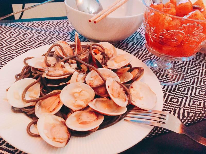 墨鱼蛤蜊意大利面