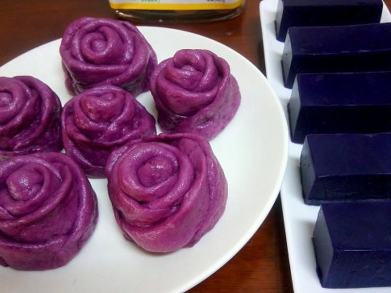 浪漫紫薯玫瑰花馒头