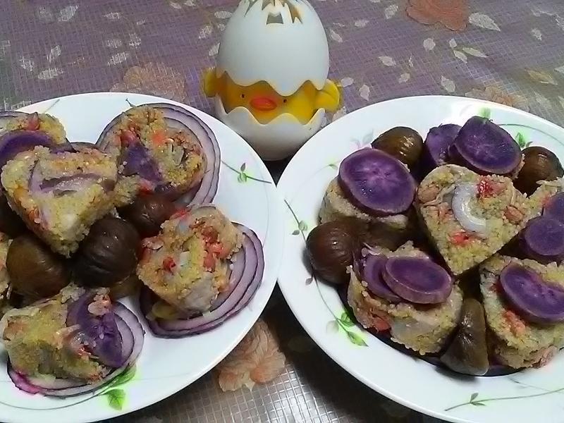 紫薯芋栗蛋炒饭
