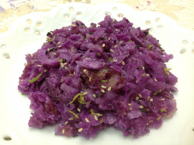 茶油煎紫色山药饼