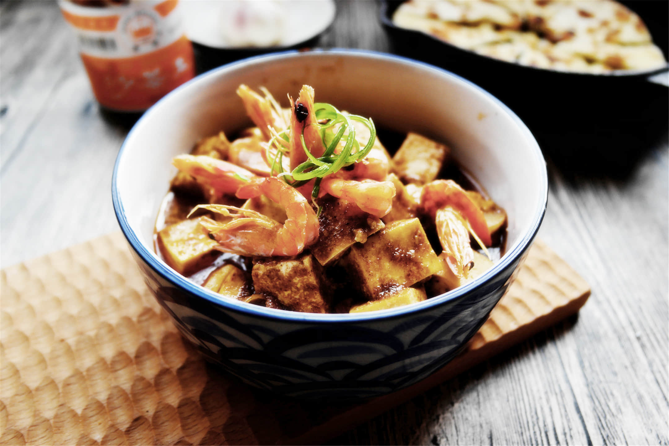 沙茶虾子煨豆腐