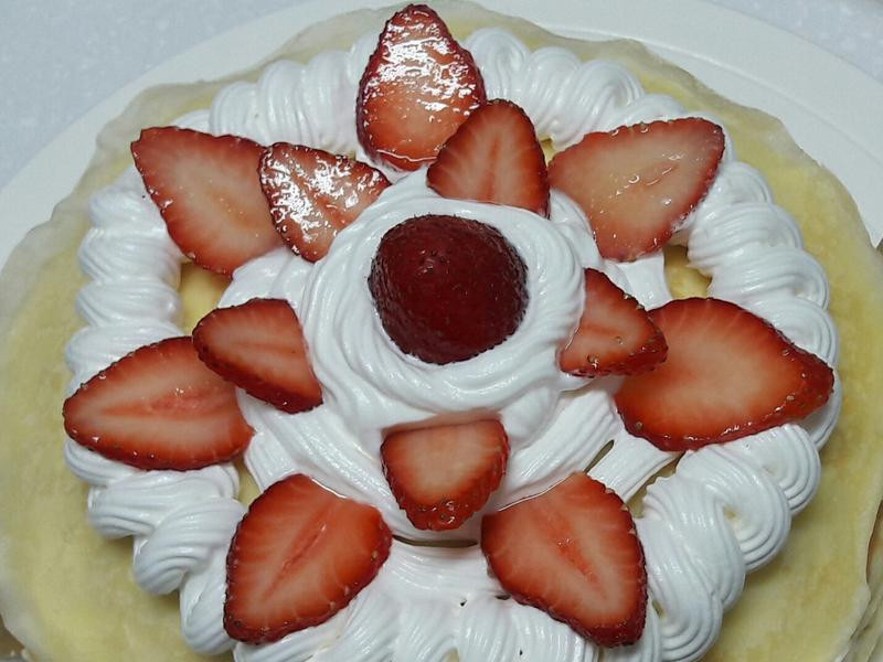 自制草莓七吋千层蛋糕