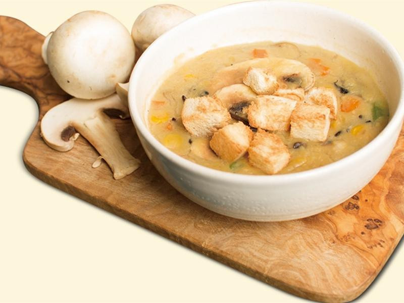 温润野米蘑菇浓汤