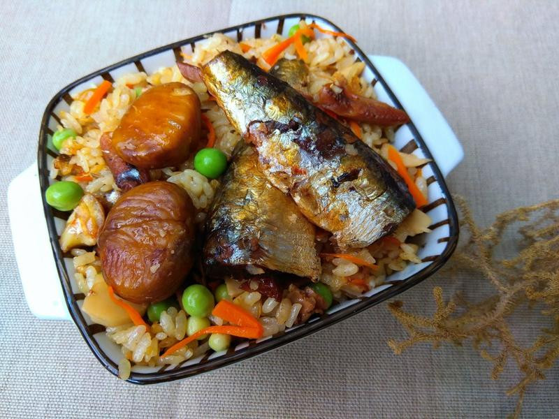 日式照烧沙丁鱼栗子炊饭 
